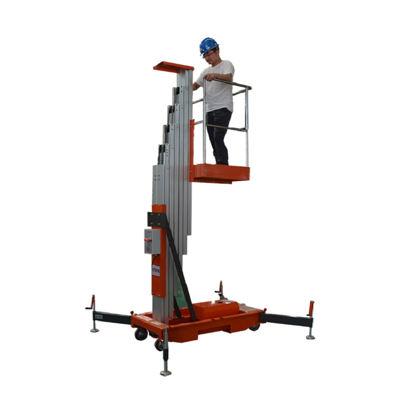 Fábrica de un solo mástil de personal de elevación de aluminio hidráulico de plataforma aérea eléctrica vertical de 4 m para la venta