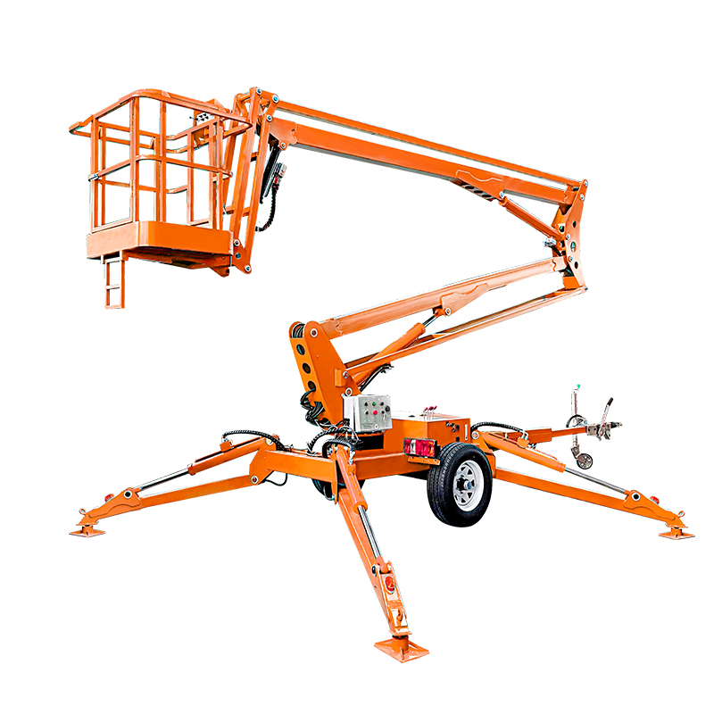 Hydraulic towable articulated telescopic boom lift