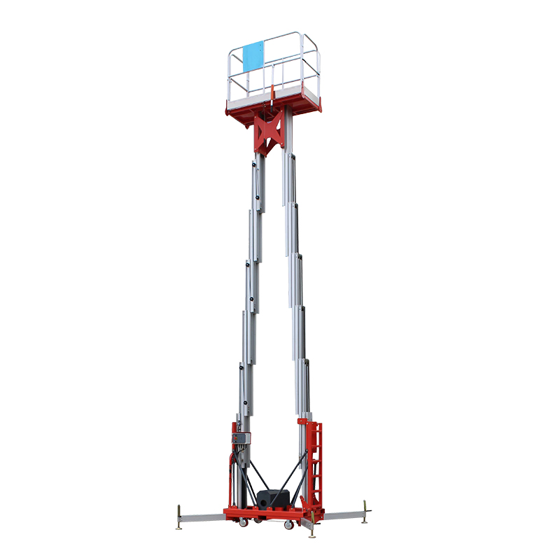 14m Factory Portable Vertical Hydraulic Electric Double Mast Lift For Sale