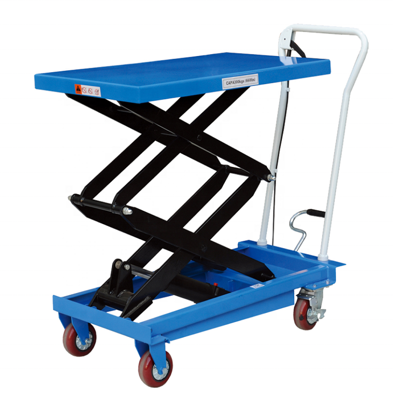 1500KG Warehouse Manual Lift Table Hydraulic Mechanical Scissor Trolley