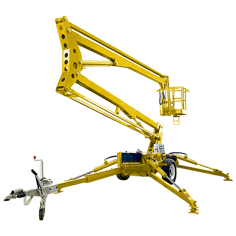 Plataforma de trabajo aérea hidráulica remolcable de 16 m boom man lift tablesmesas elevadoras hidráulicas remolcables, mesas elevadoras de hombre con pluma, plataforma de trabajo aérea hidráulica, elevador de pluma remolcable de 16 m