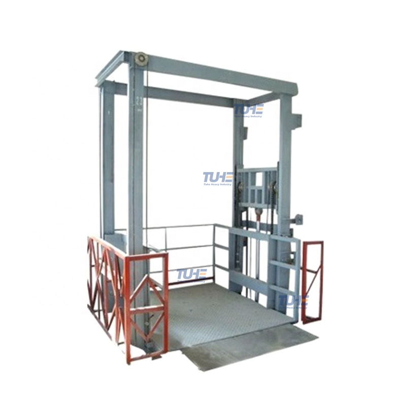 OEM 5T Portable Hydraulic Vertical Guide Rail Warehouse Cargo Lift
