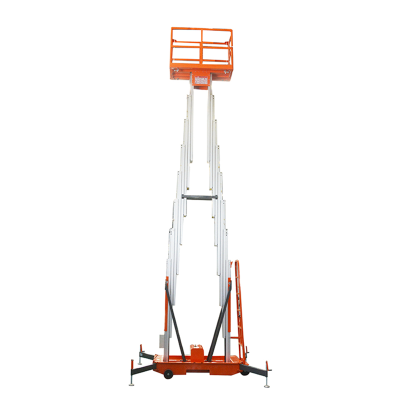 Factory Mobile Hydraulic Double Mast Aluminium Alloy Lift Table Aerial Work Platform