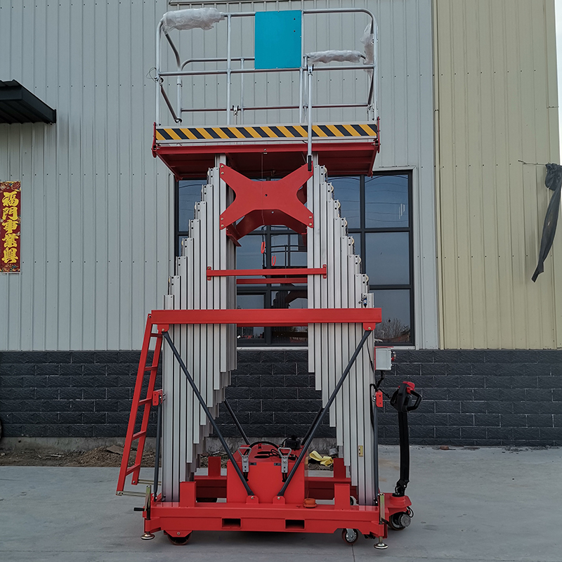 8m OEM Portable Double Vertical Aluminum Alloy Mast Lift Work Platform For Sale