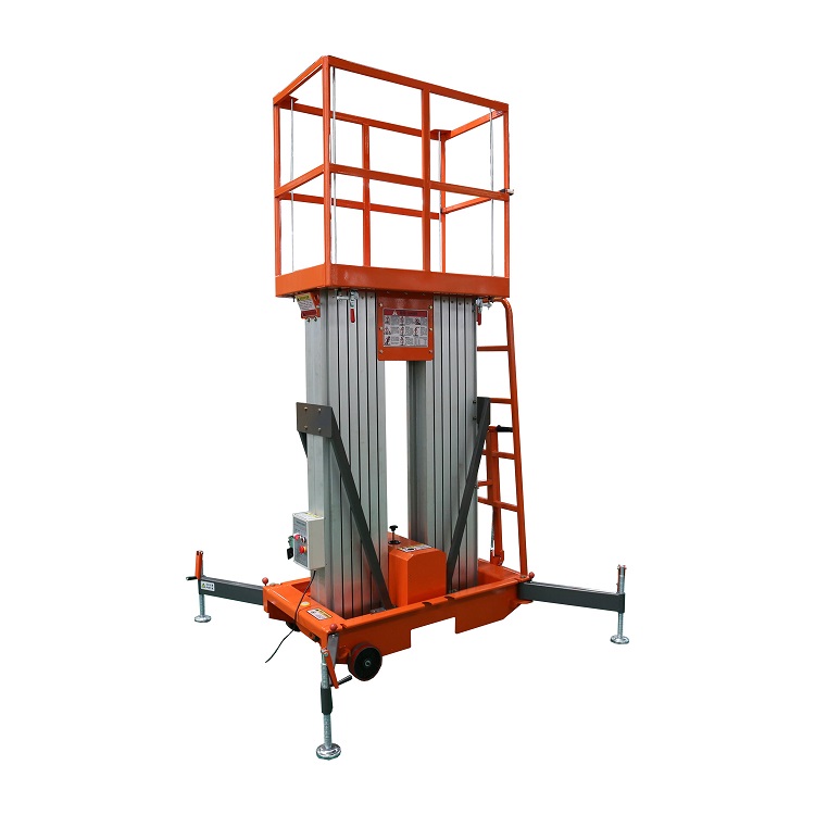 14m Portable Vertical Hydraulic Ladder Double Mast Electric Man Aluminum Alloy Lift Platform
