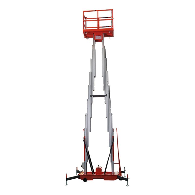 Factory Mobile Hydraulic Double Mast Aluminium Alloy Lift Table Aerial Work Platform