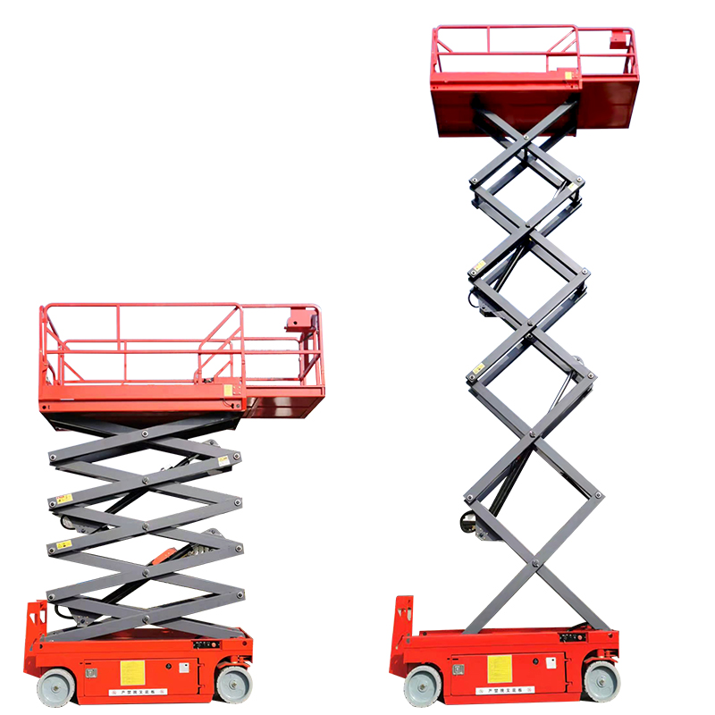 Electric battery power self propelled scissor lift with small platform