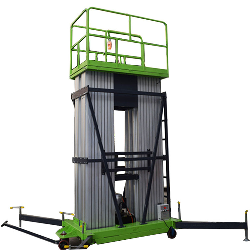 Factory Mobile Hydraulic Double Mast Aluminium Alloy Lift Table Aerial Work Platform