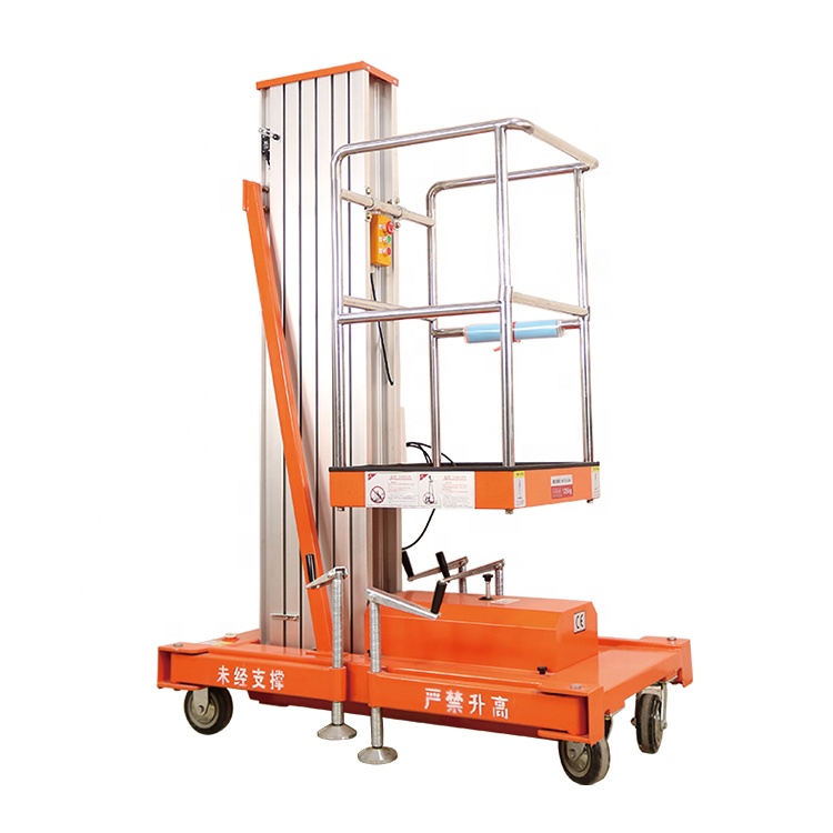 4-10m Telescopic Hydraulic Aluminum Single Mast Platform Lift