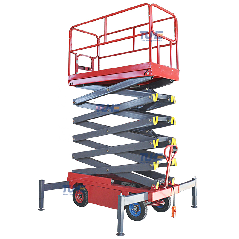 8m 1500kg Hydraulic tow scissor lift supplier