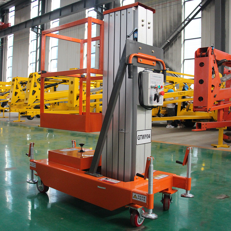 9m Single Hydraulic Mast Aluminum Aerial Work Platform Lift