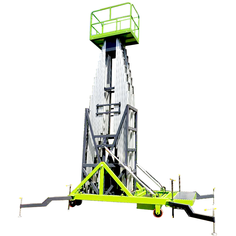 14m Portable Lay Down Mast Aluminum Electric Two Work Platform ManTable Lift Factory