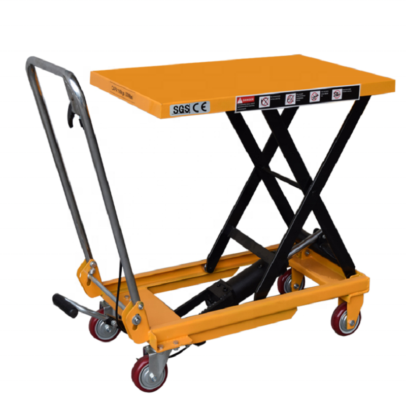 1000KG Manual Lift Hydraulic Scissor Lift Table  Lift Table Cart