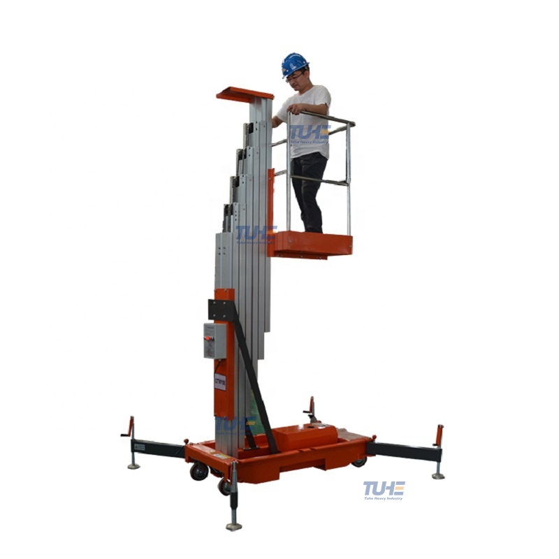 Elevador de plataforma de un solo mástil de aluminio hidráulico telescópico de 4-10 m