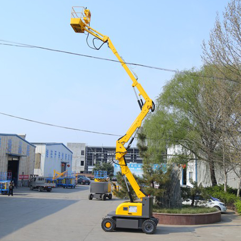 14m Aerial Self Propelled Articulated Boom Lift Electric Hydraulic Cherry Picker