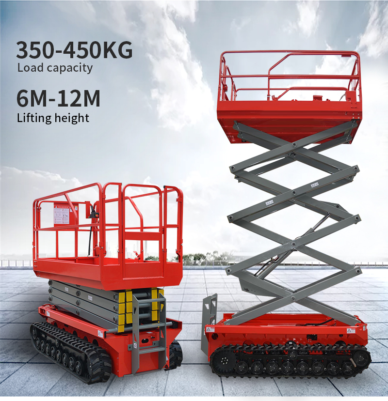 6-12m Track Crawler Self Propelled Scissor Lift Battery Power