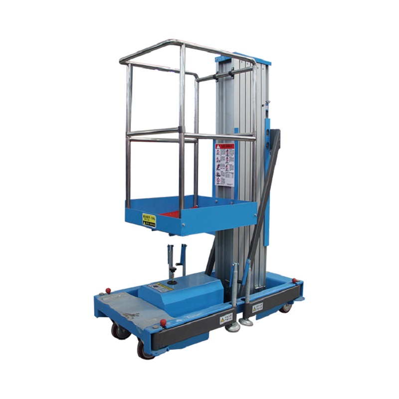 4m-12m Single Mast Lift Vertical Aerial Platform Hydraulic Aluminum Lift