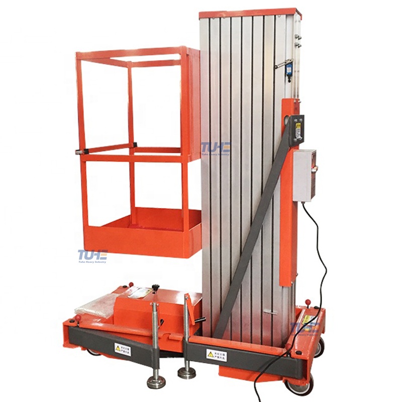 4-10m Telescopic Hydraulic Aluminum Single Mast Platform Lift