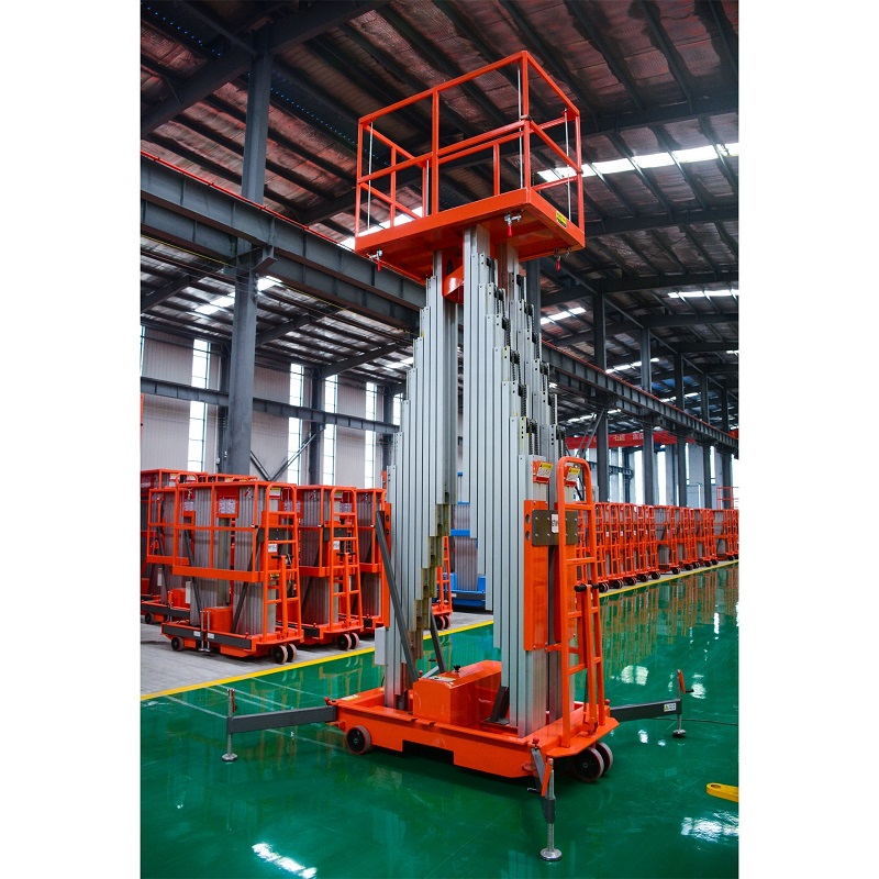 16m Mobile Electric Hydraulic Vertical Aluminum Alloy Four Mast Lift Aerial Work Platform OEM