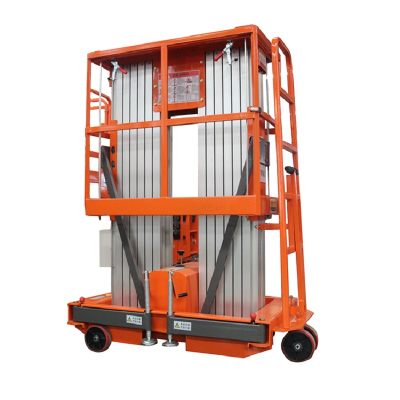 6m Light Portable Vertical Hydraulic Work Platform Aluminium Alloy Mast Lift  OEM