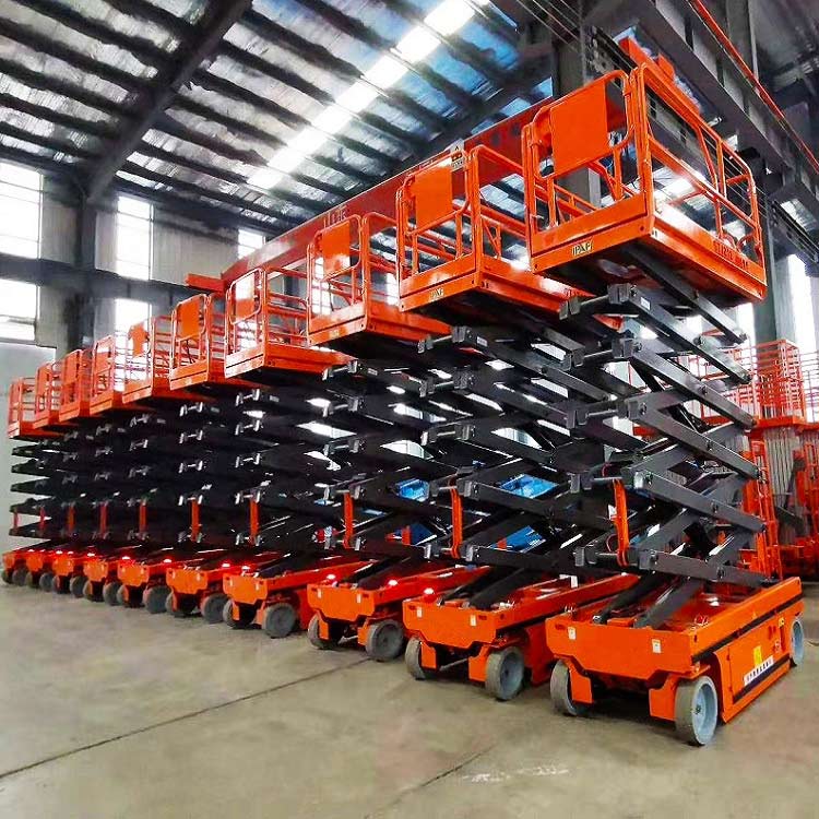 Battery powered mobile electric self-propelled hydraulic scissor lift platform table