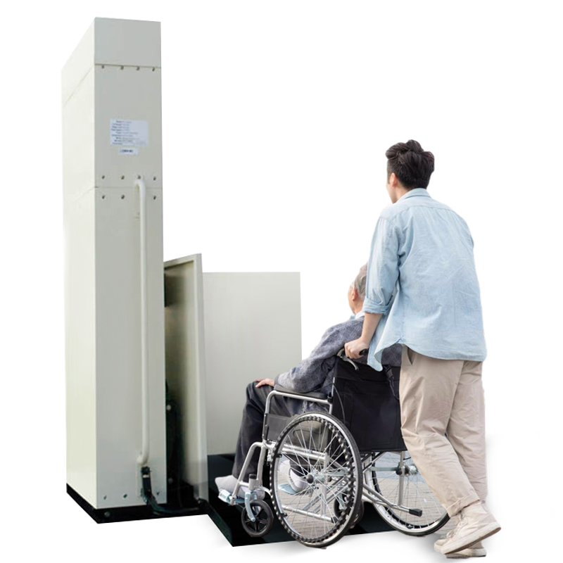 Outdoor vertical handicap wheelchair platform lift for disabled